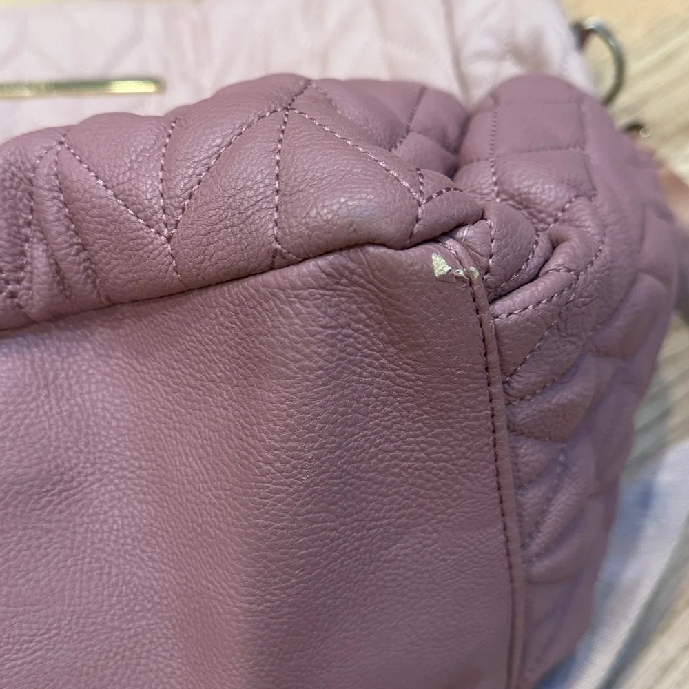 Steve Madden Diaper Bag Quilted Blush Pink